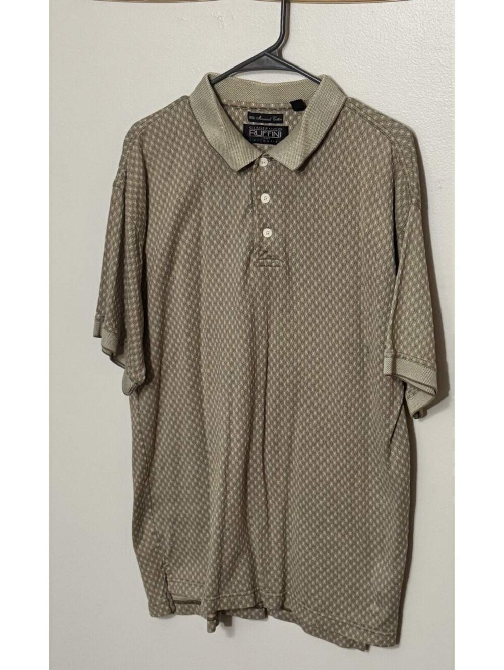 Gianfranco Ruffini Men's Beige Mercerized Cotton Polo Shirt XL Italy Collection